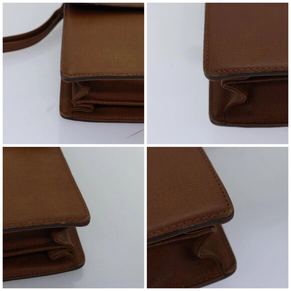 Burberrys Clutch Bag Leather Brown Auth - Picture 16 of 16